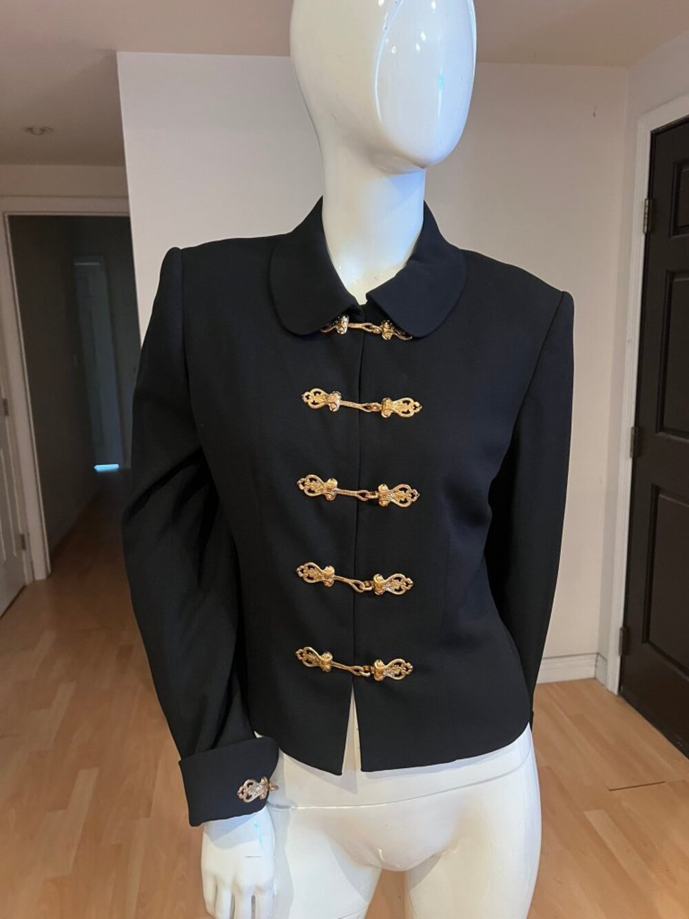 VINTAGE ALBERTO MAKALI MILITARY STYLE METAL HARDWARE JACKET SZ 8 MADE USA